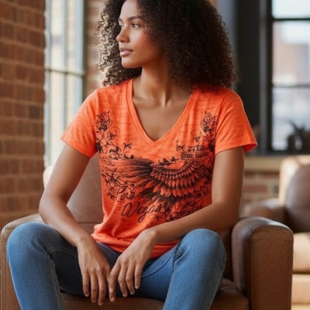 Harley-Davidson Las Vegas Nevada Women’s Tee Rhinestone Graphic Small 2017 NWT